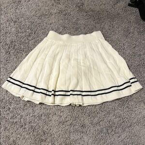 Sincerely Jules Cream Skater Skirt with Black Stripes